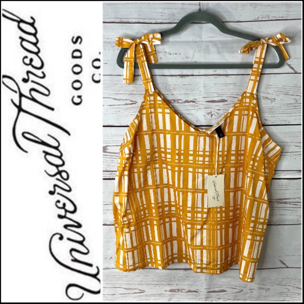 Universal Thread Plaid Bow Tie Straps Tank Top
